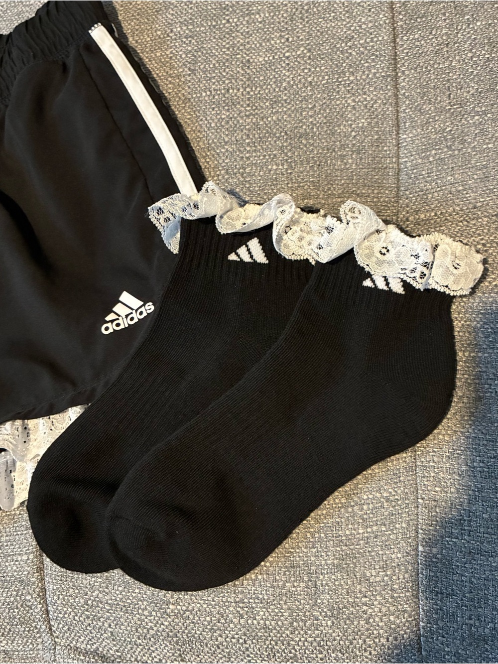 Adidas Lace-Trim Quarter Socks